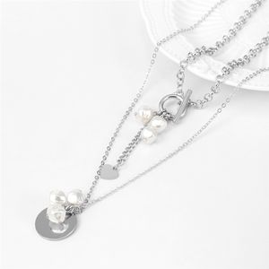 2022 Sweet Baroque Irregular Pearl Pendant Necklace for Women Wedding Bridal Chest Tassel Chain OT Buckle Choker Neck Jewelry