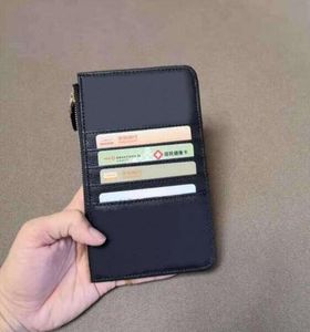 Kobiety uchwyty na karty Portfel sprzęgła Moda Torby telefonu komórkowego Czarne skórzane portfele z zamkiem błyskawicznym