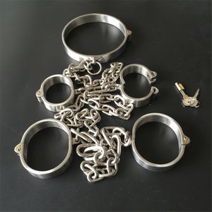 Wholesale stainless steel bdsm collars for sale - Group buy BDSM sexy Toys Stainless Steel Lockable Neck Collar Hand Ankle Cuffs Femdom Slave Bondage Handcuffs Leg Restraints