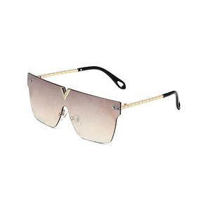 Женская дизайнерская оправа для очков Футуристические очки Woow Мужские металлические солнцезащитные очки Дизайн Безрамные квадратные золотые края Светоотражающее зеркало Розовый Yel 8511