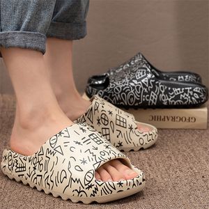 Summer House Cartoon Men Slipper Flip Flops Thick Slides Fashion Printed Couples Platform Shoes outdoor sandals 220628