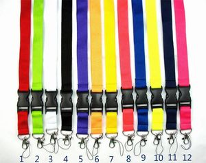 Överlevnadsarmband lanyards Kläder mobiltelefon lanyards nyckelkedja halsband arbete id kort hals mode rem anpassad logotyp svart för telefon 12 färger