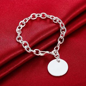 Charm Bracelets Round Card For Women 925 Stamp Silver Color Female Bangles Wedding Party Fashion Luxury Jewelry 2022 Gifts GaaBouCharm