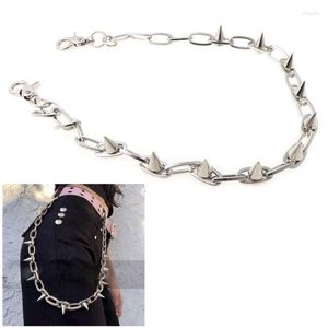 Keychains Punk Spike Jeans Decor Pants Chain Secure Travel Wallet Heavy Duty Link Coil Leash JewelryKeychains Fier22