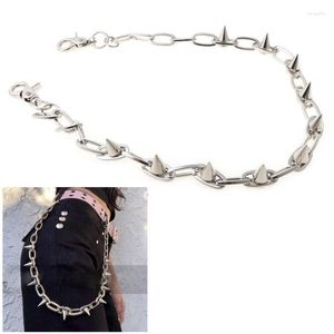 Keychains Punk Spike Jeans Dekorhose Kette Sicheres Reise Brieftasche Heavy Duty Link Coil LEASSE JUWERKEYCHAINS Fier22