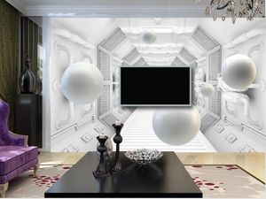 Custom 3d wallpaper abstract building ball 3d painting mural background wall wallpapers for bedroom living room