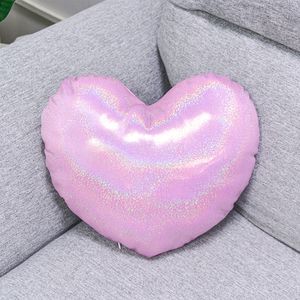 Polyester Süblimasyon Glitter Yastık Kılıfı Boş Kalp Yastık Kanepe Yatak Odası Dekorasyon Kapakları DIY Hediye Ev Dekorasyon Malzemeleri