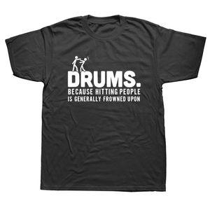 Klädtrummis trummor träffar människor slagverk rolig t-shirt tshirt män kort ärm t-shirt topp tees camiseta 220520