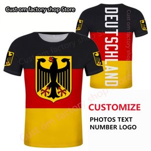 GERMANIA nome personalizzato fai da te numero deu t shirt nazione bandiera Uomo donna Joker Face Fashion Allentato O collo Estate Abbigliamento uomo 220616gx