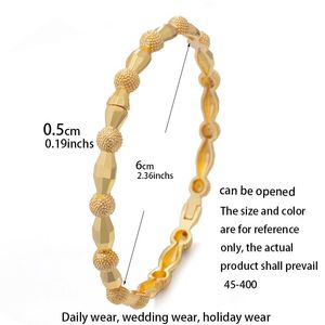 Bangle 4 pçs / lote 24k cor de ouro fino dubai pulseiras de casamento jóias pulseiras etíopes para mulheres jóias africanas presentes de festabangl247r