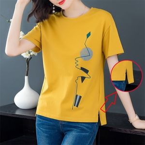 95% Cotton T Shirt Woman Summer Fashion O Neck Short Sleeve Tshirt Woman Korean Style Plus Size Shirt New Women Shirts Top T200614