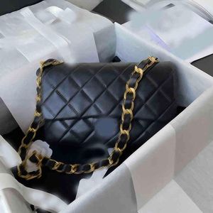 9A Modehandtasche 2022 22er Flap Bag mit auffälliger Goldkettentasche Damentaschenkörper Offiziell importiertes echtes Leder aus Frankreich 2