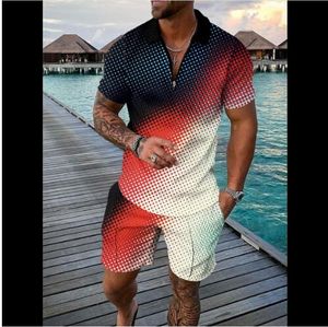 Luxury Shirt Men's Tracksuits Classics Designer Tshirt Kort Summer Mens Shirt Brand Short Sleeve Zipper Designer Set For Men Streetwear 2-Piece Suit 904