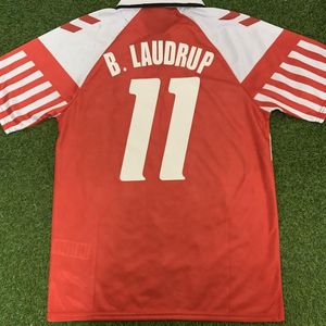 1986 1992 1998 레트로 축구 유니폼 B.Laudrup M.Laudrup Jorgensen Foot Shirts 빈티지 클래식 키트 남자 Maillots de Football Jersey
