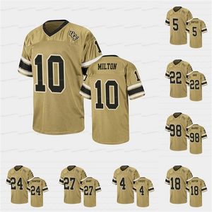 CEOA3740 UCF Knights Custom Gold Football Jersey McKenzie Milton Blake BLETLES DILLON GABRIEL Richie Grant Greg McCrae Marlon Williams Damarius Good