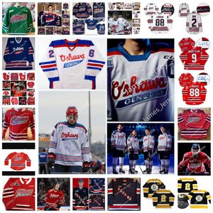 Maglia da hockey personalizzata OHL Oshawa Generals cucita 40 Daniel Altshuller 56 Jeremy Brodeur 35 Ken Appleby 2 Bobby Orr 9 Red Tilson 22 Tony Tanti Marc Savard Eric Lindros