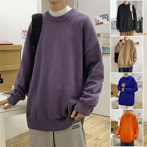 Privathinker Mens Winter Warm Sweater Korean Streetwear Fashion Pullovers Sweater Autumn Soild Color Casual Male Clothing 201221