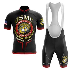 2024 U.S. Marine Cycling Team Jersey Cykel Shorts Bib Set Ropa Ciclismo Mens Mtb Shirt Summer Pro Cyching Maillot Bottenkläder