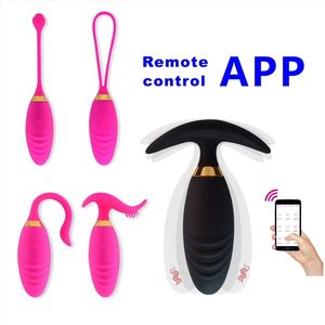 Sex Toy Massager Rose Vibrator för kvinnor Dildo Butt Plug Anal Female Clitoris Stimulator RC Wearable Vibration Egg Vibator Toy