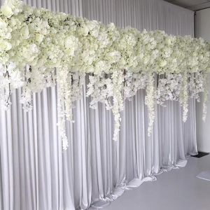 Uplcale Design Artificial Flower Wall White Flores Panel For Wedding Backdrop Centerpieces Arch Decoration