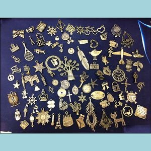 Diğer Mücevher Bulguları Bileşenler DIY El Yapımı Malzemeler Antika Küçük Aksesuarlar Toptan 96 Modeller Karışık Kolye Dhqno