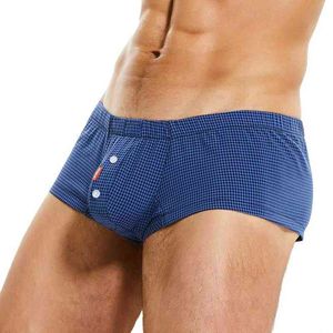 SEOBEAN Boxers Men's Underwear Boxer Shorts Arrow Panties Home Lounge Plaid Shorts Breathable Underpants Men Sleep Bottoms G220419