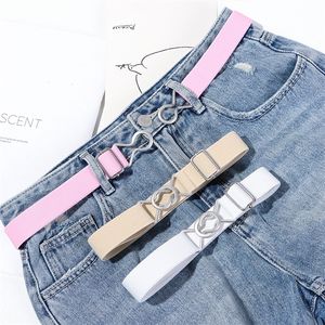 Cinture elastiche per bambini regolabili alla moda 1PC Tela elasticizzata in vita color caramella larga per pantaloni jeans Casual per bambini 220712