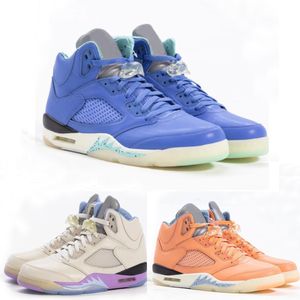 DJ Khaled x 5 We The Bests Men Outdoor Shoes 5s أبيض أرجواني برتقالي أزرق حذاء رياضي لكرة السلة للجامعة مع صندوق