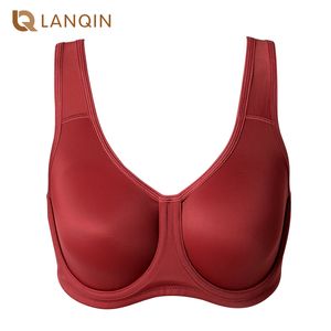 Women's Max Control Double-layer Solid High Impact Plus Size Non padded Underwire Active Bra 220511