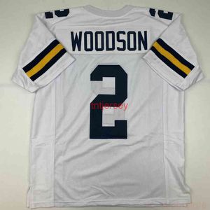 CHEAP CUSTOM New CHARLES WOODSON Michigan White College Stitched Football Jersey ADD ANY NAME NUMBER
