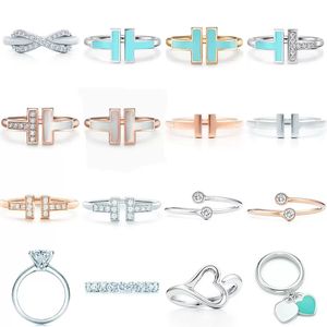 De nieuwe dubbelvormige merkontwerper Midi Rings Opening Sterling Silver Band Rings met originele logo Fashion Woman Sieraden Ring met doos