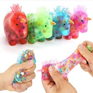 Unicorn Declussion Toy Beath Ball التي تضغط على ألعاب كرة العجن الملونة بالخرز