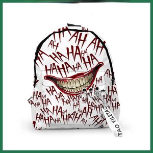 HBP 3D Joker Halloween Back Student Bag Oxford Cloth Academy Style Schoolbag 220804