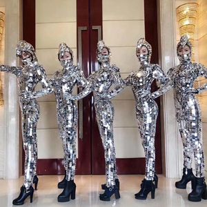 Bühnenbekleidung Party Show Elastic Mirror Kostüm Brillen Cosplay mechanische Tanzprops reflektierend