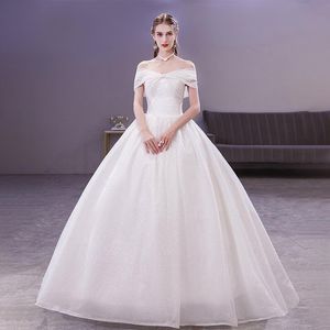 Inne sukienki ślubne Suknia 2022 Bride prosta z ramion błyszczące suknie vestido de noiva simplesother