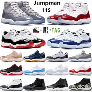 Mens Jumpman 11 High Low OG 11s Men Basketball Shoes Cherry Pure Violet Cool Gray 25th Anniversary University Blue Rose Gold Concord 45 Sneakers Women Sports Trainers