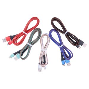 1M Typ C USB -laddningskablar Nylon Micro Data Sync laddning Kabel för Samsung S6 S8 S10 Xiaomi LG