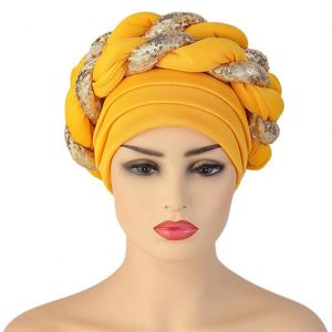 Abbigliamento etnico African Headtie Ultime Aso Oke Auto Gele Già Cap Nigerian Wedding Women Braid Turbans Ladies Head Wraps