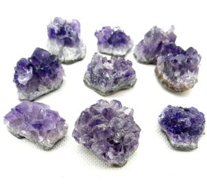 Collane con ciondolo Pietra naturale Ametista grezza Quarzo Cristallo viola Cluster Pietre curative Campione Decorazione della casa Artigianato Ornamento 1 pzPenda