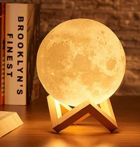 3D printing moon lamp for decoration indoor globe 3D lighting simulation moon USB port led lamps