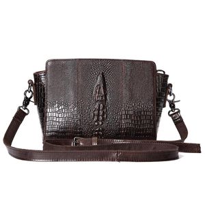 Evening Bags Fashion Women 3D Crocodile Pattern Genuine Leather Shoulder Bag Oil Wax Purse Messenger Shell Crossbody BagsEvening