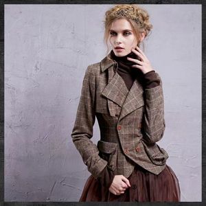 T611 Women Suits Blazers Tide Brand Wysokiej jakości retro projektant mody Temperament Wool Series Seria modyfikowana kurtka Slim Plus Size Odzież damska