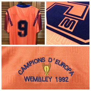 Retro Vintage Klasik şampiyon 92 gömlek forması Stoichkov Laudrup Futbol Futbol Özel Ad Numarası Yamalar Sponsoru