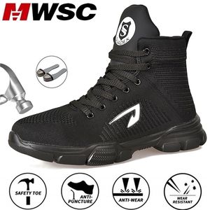 MWSC Erkekler için Güvenlik Yıkılamaz Çelik Toe Cap Tüm Sezon Çalışma Botları Güvenlik İş Ayakkabıları Büyük Boyut 48 Y200915