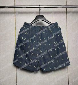 22Ss Mens Designer Shorts Denim Jacquard Big Letter Spring Sommar Män Webbing Pant Casual Letter Trousers Blue XinXinbuy M-XL