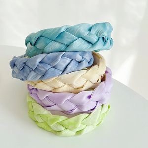 Tie Dye Organza Flätade Twisted Hairbands Braid Headbands Ornament Tillbehör Hårtillbehör Partihandel