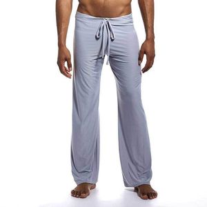 Calças sexy de ioga de ioga pm pijamas de gelo para homens de sono para dormir, pijama de pijamas de banho noturno de calça de calça 6 cores 201109