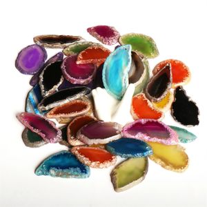 Arts Crafts Pendants Polished Agate Light Table Slices Geode Agate Slab Cards minerals stone rocks Slice with or without Top Drilled