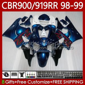 Kit de feiras para Honda CBR Blue 919RR 900RR 900cc 919cc CBR919 CBR900 RR CBR919RR 98 99 CORPO 127NO.71 CBR 900 919 RR CC 1998 1999 CBR900RR 1998-1999 OEM Bodywork