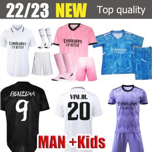 قمصان كرة القدم حجم S-4XL XXXL Soccer Jersey 22 23 بطل Benzema Asensio Hazard Isco Kroos Modric Marcelo Alaba Football Shirts Men Kids Kit